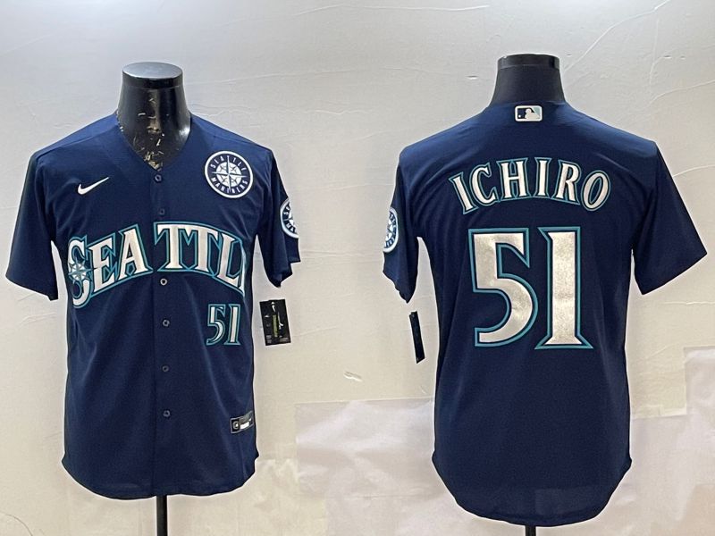 Men Seattle Mariners #51 Ichiro Blue Game 2025 Nike MLB Jersey style 1